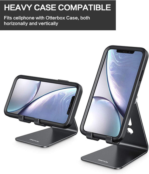 OMOTON Adjustable Cell Phone Stand, C2 Aluminum Desktop Phone Holder Dock for iPhone, Samsung Galaxy, Google Pixel,