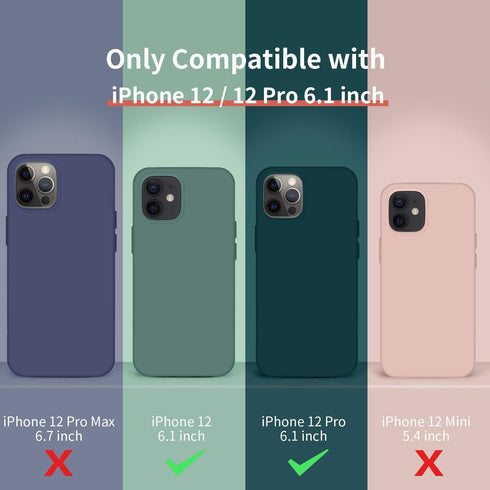Cordking Silicone Shockproof Case for iPhone 12/12 Pro, Soft Anti-Scratch Microfiber Lining, 6.1 inch, Black