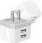 Dual USB Wall Charger, 2Pack 2.4A Fast Charger Block Adapter for iPhone 15 14 13 12 11 Pro Max, Samsung Galaxy