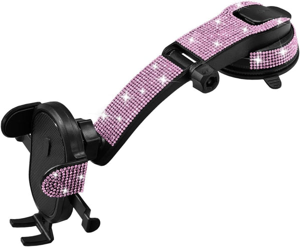 YoRise Bling Car Phone Holder, Rhinestone 360 Rotatable Auto Smartphone Stand with Adjustable
