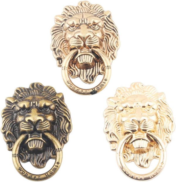 3Pcs Phone Holder Metal Lion Mobile Phone Ring Stand, Universal Desktop Bracket Retro Style