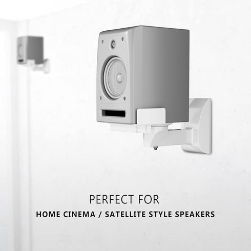 WALI Speaker Wall Mounts, Dual Side Clamping Bookshelf Mounting Bracket for Large Surround Sound Speakers, Holds up to
