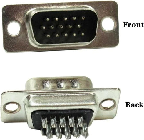 CompuCablePlusUSA.com High Density DB15 Male Solder Cup Connector DIY Kit, Includes Metal Hood, Screws