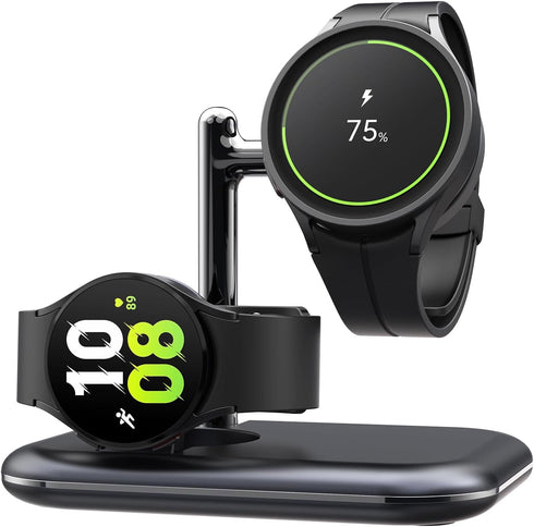 Dual Watch Charger Stand for Samsung Watch 7/6, Foldable 2 in 1 Charging Station for Samsung Watch Series, Wireless