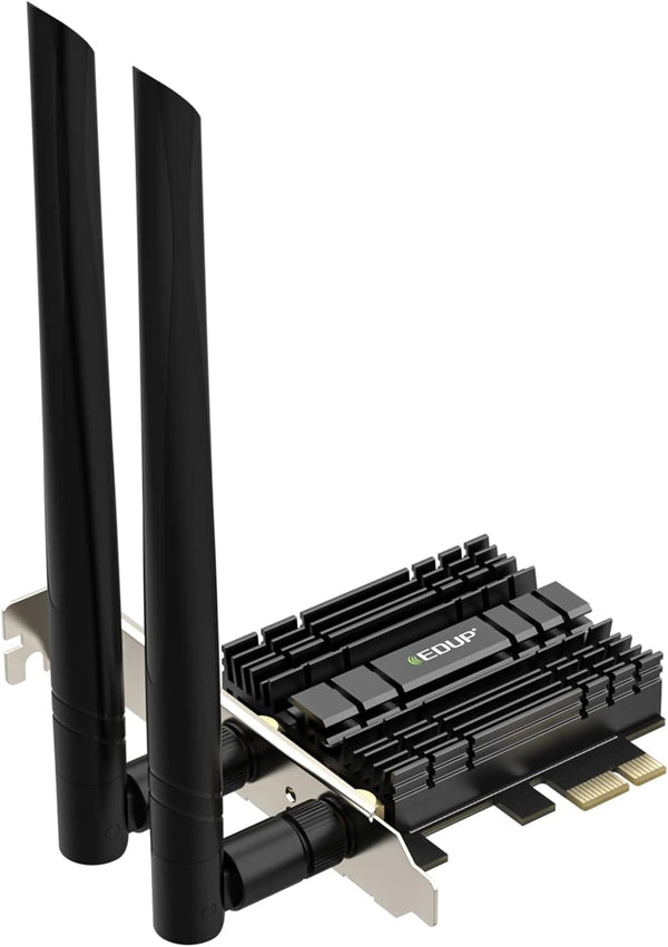 EDUP PCI-E WiFi 6 Network Card AX1800Mbps, Bluetooth 5.2, Heat Sink, 802.11AX Dual Band Antenna for Windows 11/10 64-bit