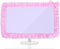 LLOUSSAK 23''-27'' Pink Monitor Cover, Cute Computer Monitor Covers with Bow-Knot, Lace Fabric,