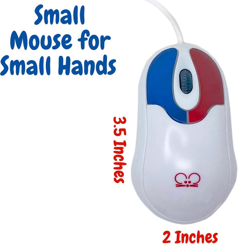 AbleNet Kids Mouse - Tiny Mouse Designed for Children - Colorful USB Ergonomic Kids Computer and Laptop Mouse - Compatible with Windows and Mac