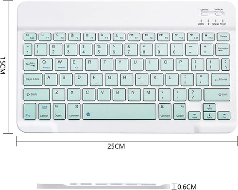 Ultra-Slim Portable Mini Bluetooth Keyboard, Rechargeable Wireless Keyboard for Apple iPad, iPhone, Samsung Tablet,