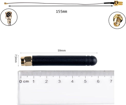 6PCS 915MHz Lora Antenna with U.FL/IPEX1.0 to Female SMA Cable, 2DBI Gain for Lora Board