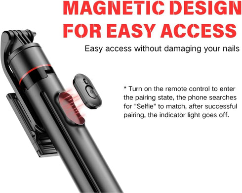 FORGERAY TT02 70 Inch Tall Phone Tripod, Auto Pop Open Selfie Stick Tripod with Magnetic Bluetooth Remote, Adjustable