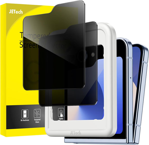 JETech Front Privacy Screen Protector for Samsung Galaxy Z Flip 6, Anti-Spy Tempered Glass Film, 2-Pack