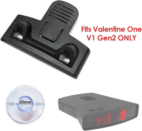 Ramtech Car Windshield Mount Holder Replacement Kit for Valentine One V1 Gen2 Radar Laser Detector (Cradle + 4 Suction Cups) - WMV2K, black
