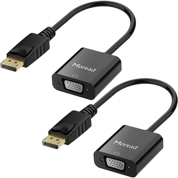 DisplayPort to VGA Adapter, 2 Pack, Gold-Plated Male to Female Compatible with Computer, Desktop, Laptop