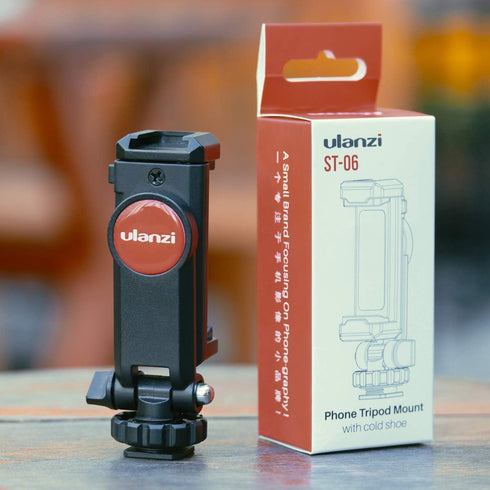 ULANZI Universal Phone Tripod Mount with Cold Shoe, Adjustable Clamp Holder for iPhone 11 Pro Max, Samsung Galaxy