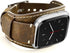 Compatible with Fitbit Versa 2 Bands, Genuine Leather Cuff Bracelet Replacement Strap for Men Women (Coffee)