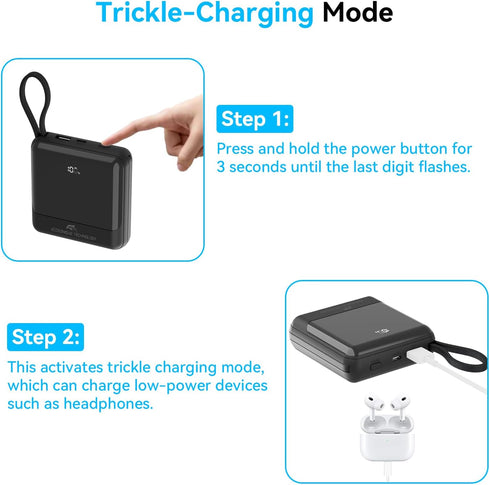 Ecosonique 20000mAh Power Bank, 33W Max Fast Charging Portable Charger with Built-in Cables for iPhone, Samsung, Android