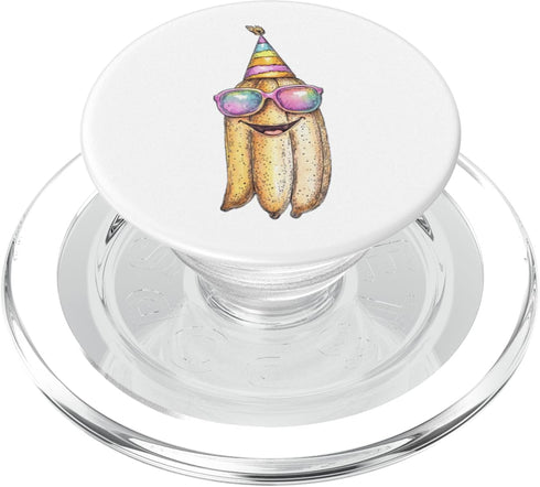Happy Fruit Vibes Cool Banana Party Hat Sunglasses Fun Design PopSockets PopGrip for MagSafe
