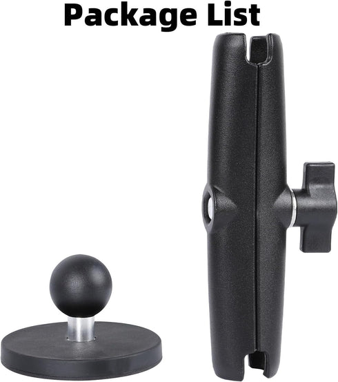 FPN 66mm 25mm /1 inch 5.91" Diameter Round Heavy-Duty Magnetic Base Mount with Rubber Coating Ball & Double Socket Arm