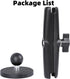 FPN 66mm 25mm /1 inch 5.91" Diameter Round Heavy-Duty Magnetic Base Mount with Rubber Coating Ball & Double Socket Arm