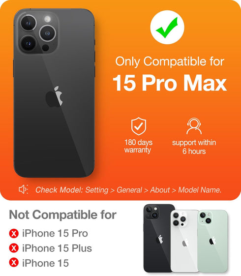 TORRAS Magnetic Slim-Fit Case for iPhone 15 Pro Max, Ultra-Thin, Compatible with MagSafe, Lightweight Anti-Scratch