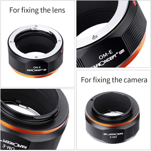 K&F Concept OM-E Lens Mount Adapter, Manual Focus Compatible with Olympus OM SLR Lens and Sony E Camera Body