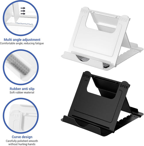 Ymapinc 4 Pcs Foldable Cell Phone Holder for Desk, Adjustable Desk Cell Phone Stand, Universal Mobilephone Stand