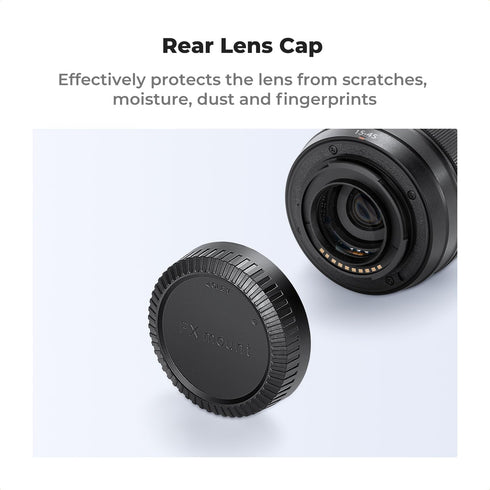 K&F Concept X Mount Body Cap & Rear Lens Cap Cover Kit for Fuji X-Pro2, X-T2, X-T3, XT4, XT5