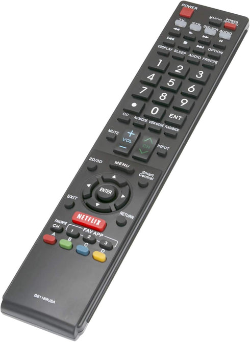New RRMCGB118WJSA Remote Control for Sharp LED HDTV Models LC60C6600U, LC60EQ10U, LC60LE660U, LC60SQ10, and More