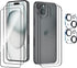 iPhone 15 6.1" Front & Back Screen Protector Glass - 2 Front, 2 Back, 2 Camera Lens Protectors + Alignment Tool.