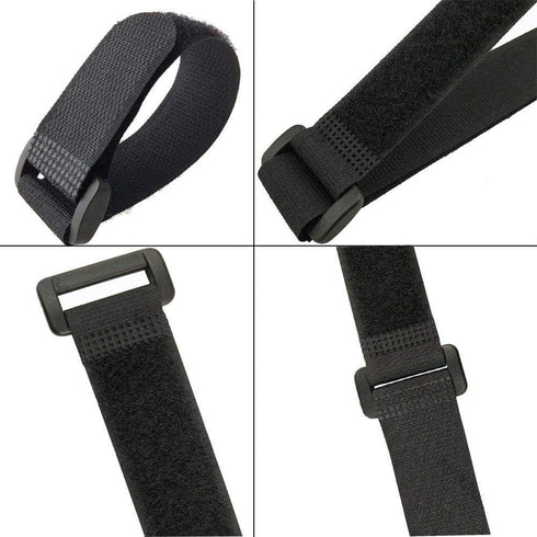 25pcs Black Reusable Fastening Cable Straps, Hook and Loop Cable Tie Down Straps (1" x 18")