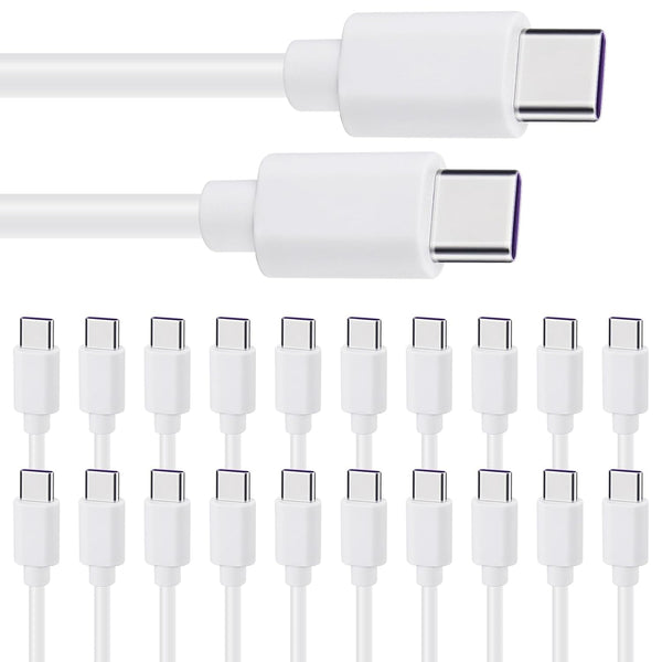 Smays USB C to USB C Cable 20-Pack Bulk, 3ft Type C Charging and Data Cord Multipack