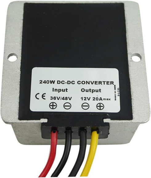 Golf Cart DC Converter Regulator, 36V 48V Step Down to 12V, 20A 240W Voltage Reducer for Golf Cart