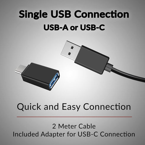 Cyber Acoustics USB Speaker Bar (CA-2890) Stereo USB Powered Speaker with Convenient Controls, Clamps to Monitor