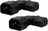 WYMECT 2-Pack Right Angle IEC C14 to C13 Power Adapter PDU Power Extension