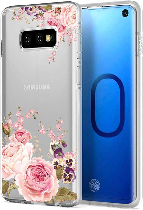 Case for Galaxy S10e 5.8 Inch, Slim Shockproof Clear TPU Floral Protective Case Cover for Samsung Galaxy S10e