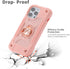 JIFVIK Pink Compatible iPhone 13 Pro Max Case, Full Body Armor Cover with Ring Kickstand, Heavy Duty Protection