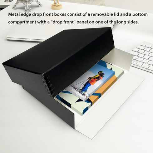 Lineco Archival Storage Box, 11 x 14 x 3 inches, Museum Quality, Acid-Free with Metal Edge for Photos