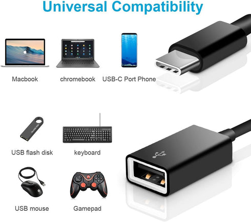 USB C to USB Adapter 2 Pack, USB Type C Male to USB A Female OTG Cable for iPhone 15 Pro Max, iPad, MacBook