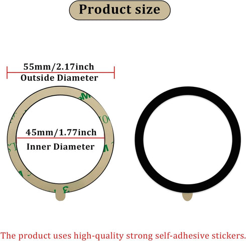 TYXK 3 Pack,Universal Metal Ring Sticker for Wireless Charger&Magsafe Sticker,Magnetic Ring for Phone Case,Compatible