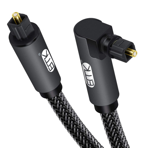 EMK 90 Degree Toslink Optical Cable 360 Degree Free-Rotating Plug Fiber Optic