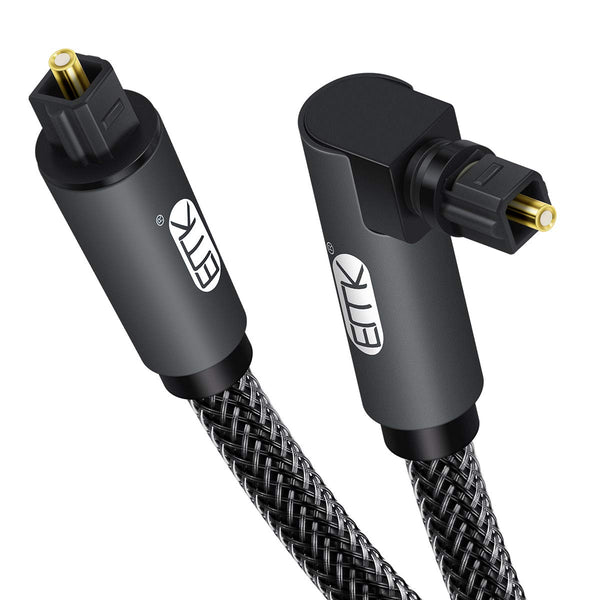 EMK 90 Degree Toslink Optical Cable 360 Degree Free-Rotating Plug Fiber Optic