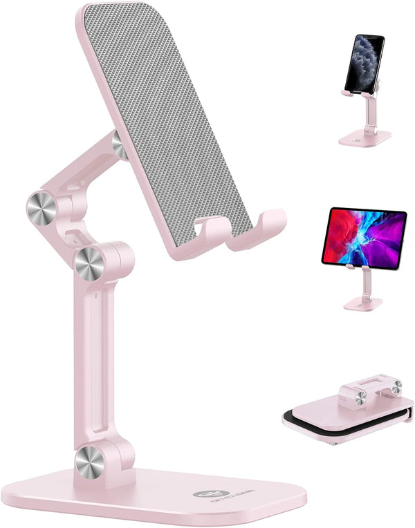 OCYCLONE Cell Phone Stand, Angle Height Adjustable Holder for Desk, Compatible with iPhone 15/14/13/11/12/iPad/Kindle