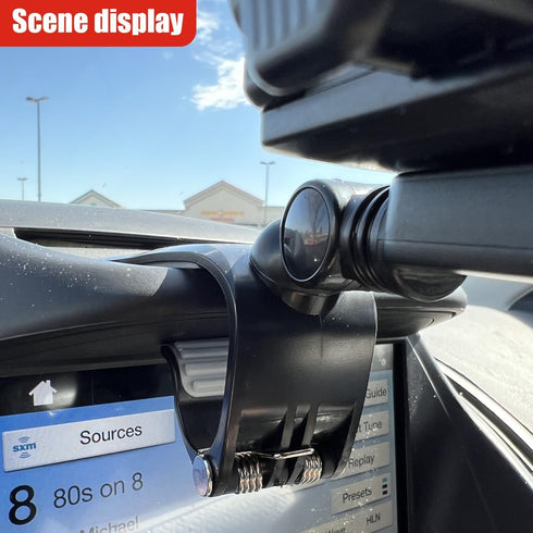 UHANBUT 360 3 7 Inch Car Phone Mount, Rotatable ABS Auto Rearview Mirror Cellphone Bracket Clip with Non-Slip Base
