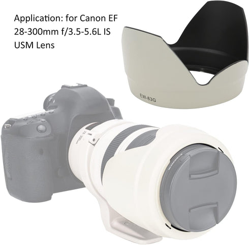 ASHATA EW 83G Reversible Camera Lens Hood, Sun Shade Protector for Canon EF 28 300mm F/3.5 5.6L is USM Lens
