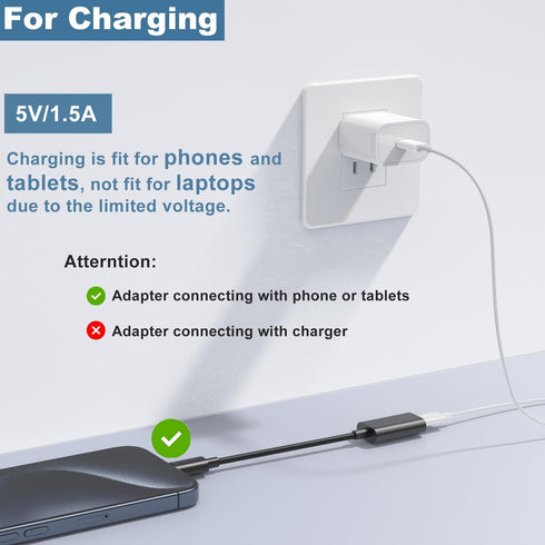 USB C Male to Lightning Female Adapter, USB C to Lightning Headphone Converter for Audio Compatible with iPhone 15