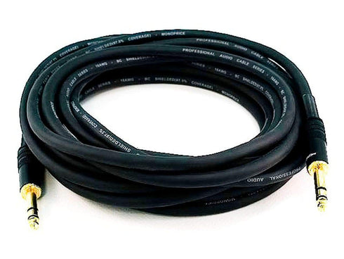 Monoprice 1/4-Inch TRS Male to Male Cable - 25 Feet - Black,