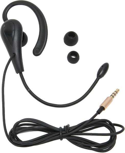 Call Center Headset, 3.5mm Wired Ear Hook Single Sided Headphone with Mic for Laptop, Mobile Phones