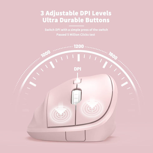 MICROPACK Digitally Yours Ergonomic Wireless Mouse with USB Receiver for PC, Laptop, Pink