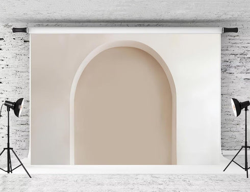 Kate Arch Wall Backdrop, White Art Background Neutral Tones Archway Photo Background Studio Props, 7x5ft