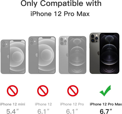 JETech Magnetic Case for iPhone 12 Pro Max 6.7-Inch Compatible with MagSafe, Translucent Matte Back Slim Shockproof Phone Cover (Black)